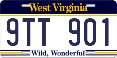 WV license plate 9TT901