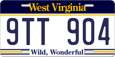WV license plate 9TT904