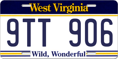WV license plate 9TT906