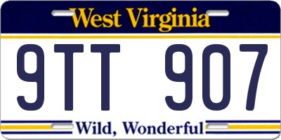 WV license plate 9TT907