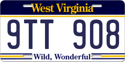WV license plate 9TT908