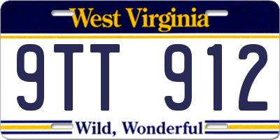 WV license plate 9TT912