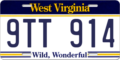 WV license plate 9TT914