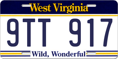 WV license plate 9TT917