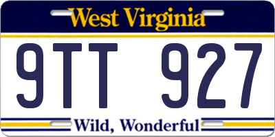 WV license plate 9TT927