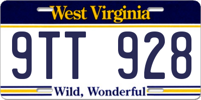 WV license plate 9TT928