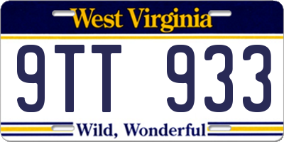 WV license plate 9TT933