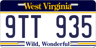 WV license plate 9TT935