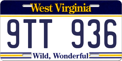 WV license plate 9TT936