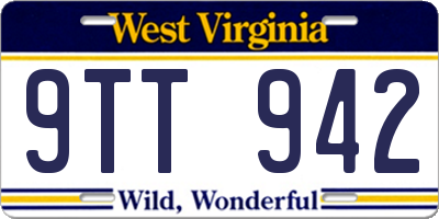 WV license plate 9TT942