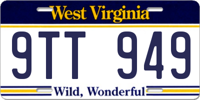 WV license plate 9TT949