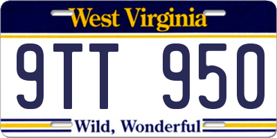 WV license plate 9TT950