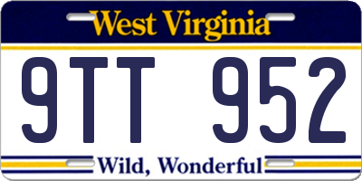 WV license plate 9TT952