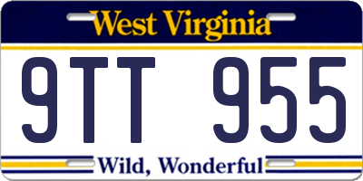 WV license plate 9TT955