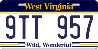 WV license plate 9TT957