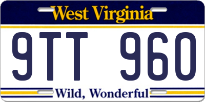WV license plate 9TT960