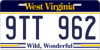 WV license plate 9TT962