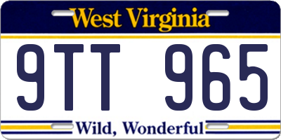 WV license plate 9TT965