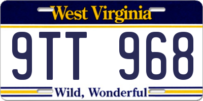 WV license plate 9TT968