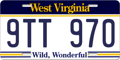 WV license plate 9TT970