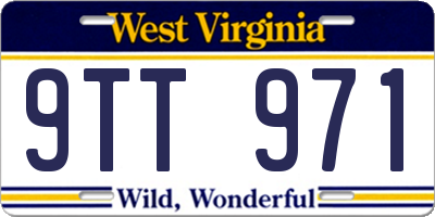 WV license plate 9TT971
