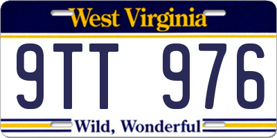 WV license plate 9TT976