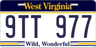 WV license plate 9TT977