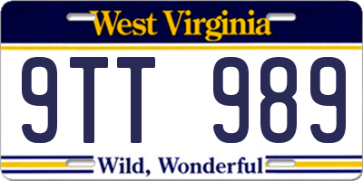 WV license plate 9TT989
