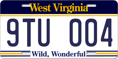 WV license plate 9TU004