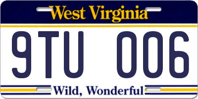 WV license plate 9TU006