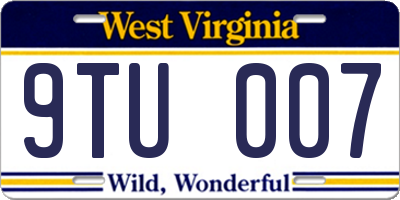 WV license plate 9TU007