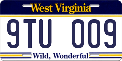 WV license plate 9TU009