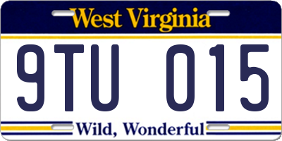 WV license plate 9TU015