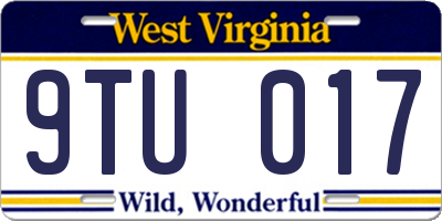 WV license plate 9TU017