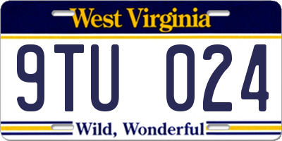 WV license plate 9TU024