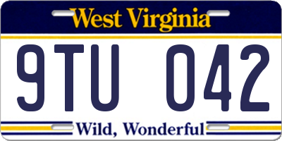WV license plate 9TU042
