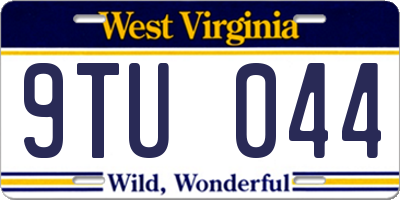 WV license plate 9TU044