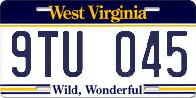 WV license plate 9TU045
