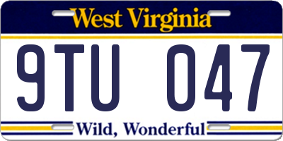 WV license plate 9TU047