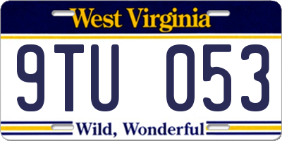 WV license plate 9TU053