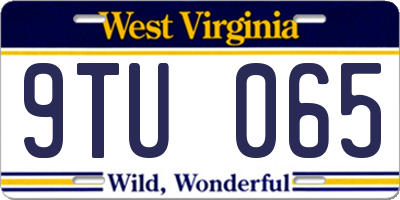 WV license plate 9TU065