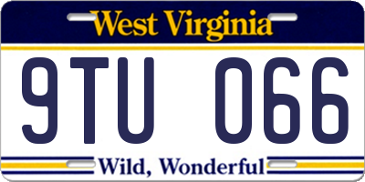 WV license plate 9TU066