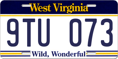 WV license plate 9TU073