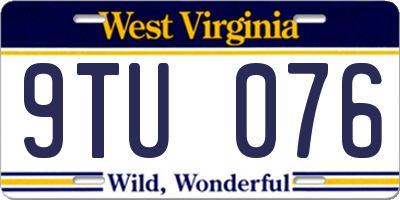 WV license plate 9TU076