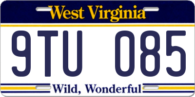 WV license plate 9TU085