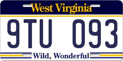 WV license plate 9TU093