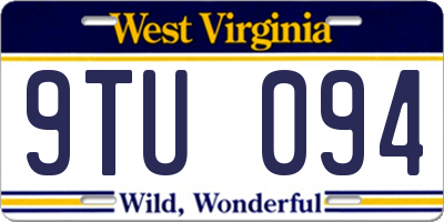 WV license plate 9TU094