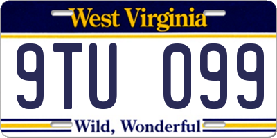 WV license plate 9TU099