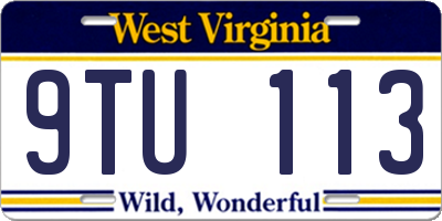 WV license plate 9TU113