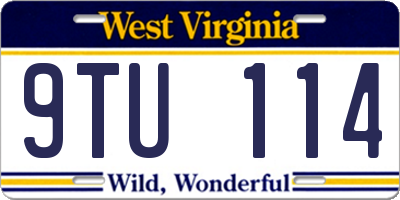 WV license plate 9TU114